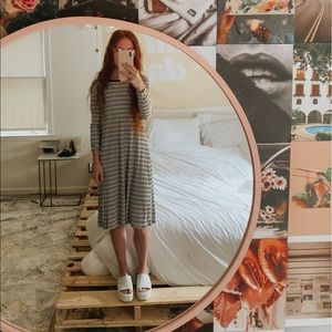 ROOLEE Striped Midi Dress